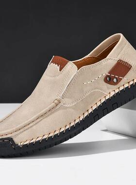 Handmade Leather Men Shoes Casual Comfortable Slip On Loafer