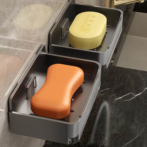 No-drill Soap Holder Wall-mounted Bathroom Double-layer Soap