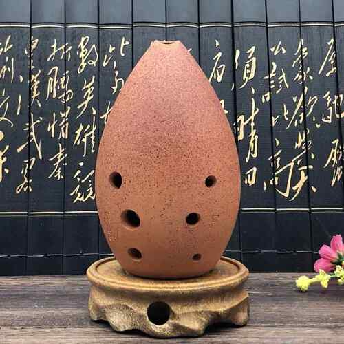 高档黑陶梨形埙乐器雕刻陨直陶埙初学埙陶八孔红陶埙定制由厂家特