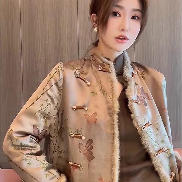 新中式外套女秋冬2025新款高级感国风唐装小个子夹棉盘扣开 衫上