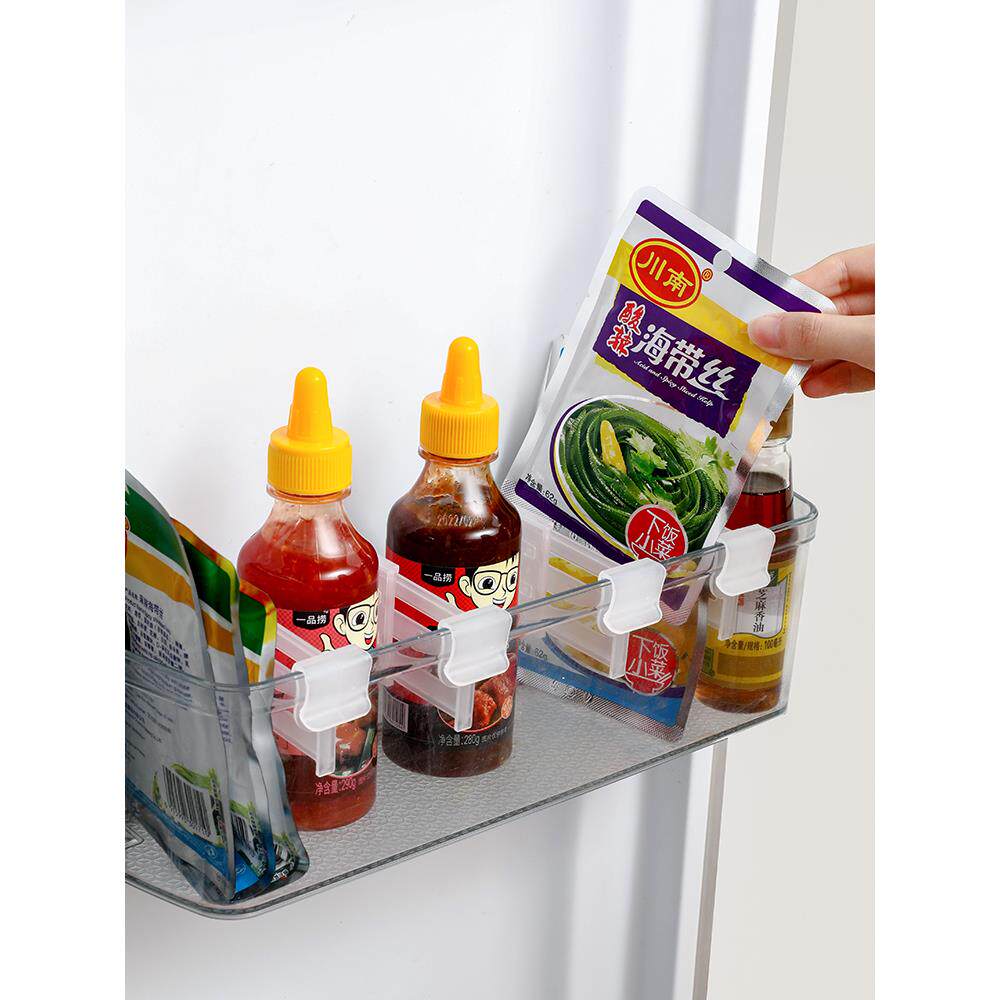 冰箱分隔板侧门整理神器分格片可伸缩夹板分割隔断挡板卡扣收纳盒