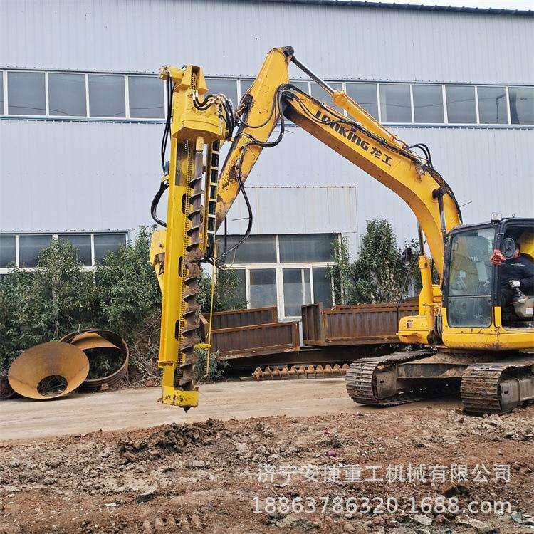 内蒙挖改液压光伏打桩机重型底盘戈壁滩钻孔机旋转定位螺旋钻机