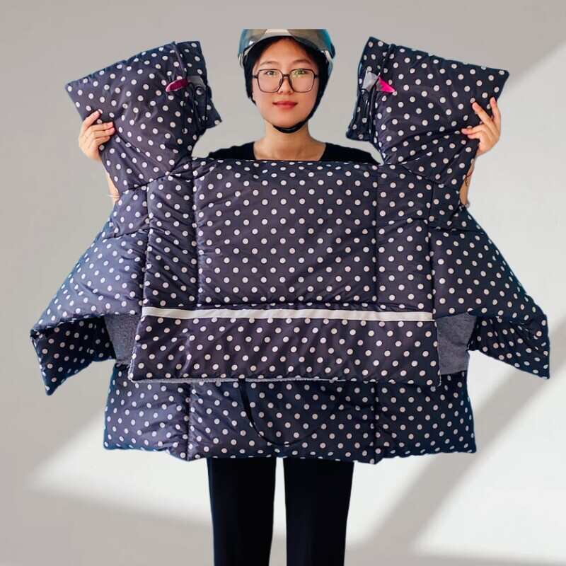 四季通用款 保暖大侧翼 连体双面挡风被 普通款 电动车挡风被冬季