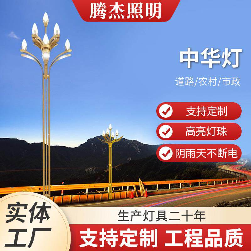 中华灯8米10米户外景观灯LED道路广场灯高杆灯大型路灯玉兰灯