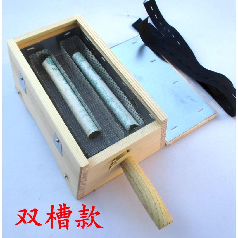 家用实木制艾灸盒加高双水槽温灸器具艾绒艾条盒灸肚子背部艾灸箱