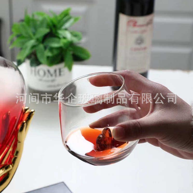 心形加厚密封酒瓶高硼硅玻璃创意欧式盛酒器异形酒瓶家庭装饰酒具