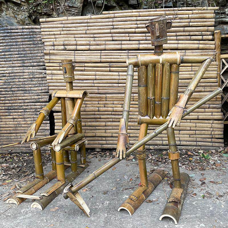 竹制工艺品竹人 场景布置雕刻艺术造型雕塑摆件户外景区园艺竹制