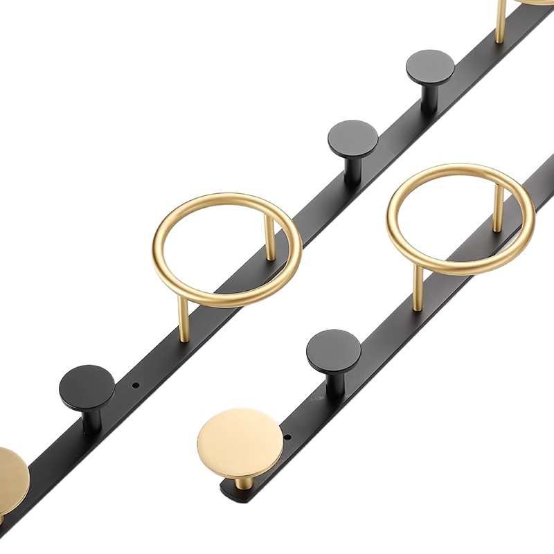 黑金全铜挂衣钩卧室衣帽架壁挂浴室墙壁创意玄关衣服挂衣架