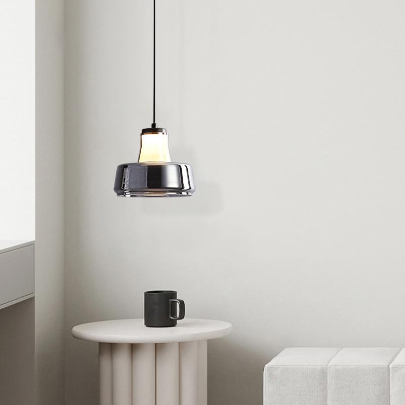 意式简设玻璃床头小吊灯卧现代简约计极师艺术创353意室书房客厅