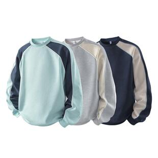 Men’s American retro sweatshirt for summer with striped