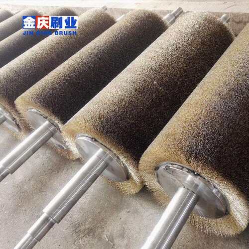 304不锈钢丝刷辊镀铜丝毛刷辊钢板除锈钢丝刷木地板拉丝钢丝辊刷