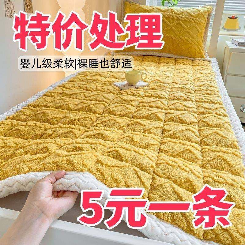 冬季牛奶绒床垫家用床护垫软垫宿舍保暖床褥单人双人塔芙绒床垫子