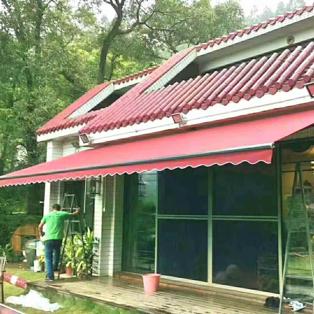 新款直销户外合金折叠收缩手摇庭院屋檐遮雨篷遮阳棚伸缩式铝合金