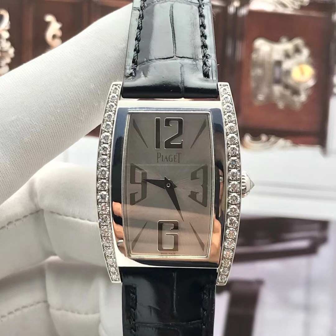 98新伯爵18K白金原镶钻G0A35091石英女士手表中性手表27mm正品