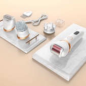 4合1女士多功能磨脚器脸部按摩器刮毛刀套装 去死皮老茧修脚器