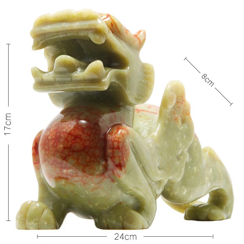正品古玄空岫玉貔貅大号28mc摆办公室开皮丘一对只件进不业出