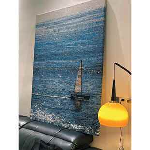 《海阔天空》中古风客厅玄关装饰画抽象艺术挂画风景书房卧室壁画