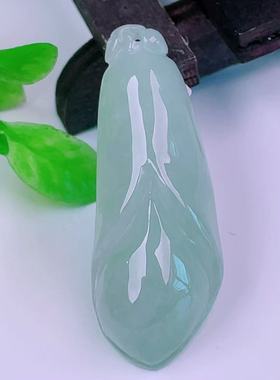 缅甸天然真品翡翠冰满绿满色高端精品珠宝闪拍玉兰花玉吊坠8.82g