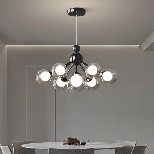 北欧网红泡泡球灯客厅分子吊灯现代简约创意卧室餐厅魔豆中山灯具