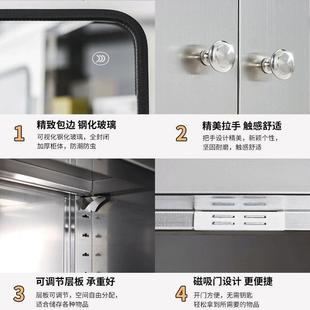 不锈收置钢家用厨房餐ZDW厅餐边柜柜纳高橱柜碗柜储物物茶水柜备