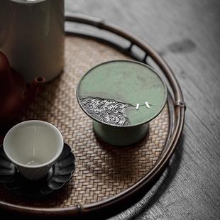 宜室茶话老岩泥茶空间烛台氛围感蜡烛底托文人香薰蜡烛坮茶道配件