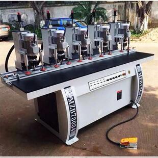 红丹木工机械门板合页钻孔机威海工友实木板式办公家具五轴铰链钻