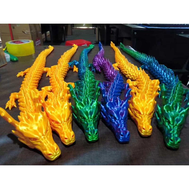 3d打印中国龙 摆件礼物手办 鱼缸造景汽车装饰活动关节龙酷玩定制