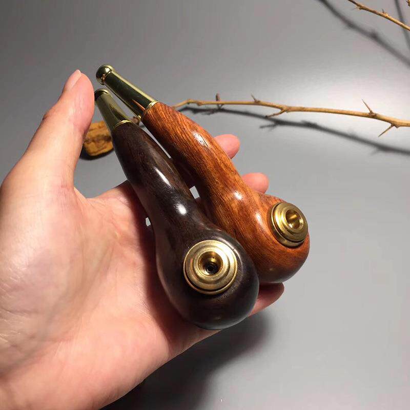 红檀双用木制过滤实木烟斗红木双用旱烟卷烟血檀崖柏木质烟具烟嘴