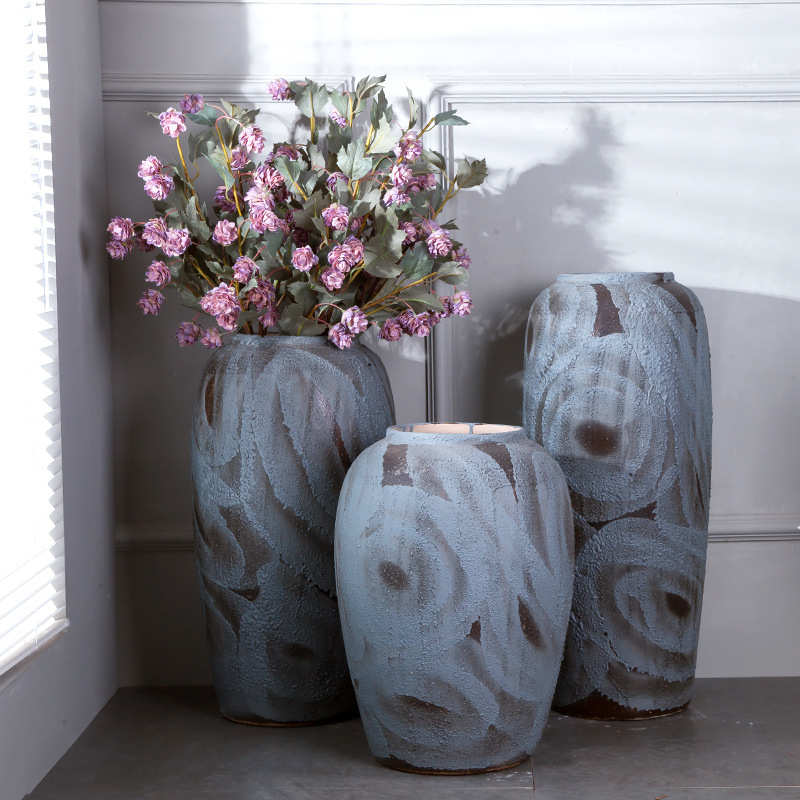 欧式整体软装 新婚婚庆婚房落地陶瓷大花瓶 摆件 家居饰品景德镇