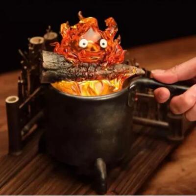 跨境Calcifer Night Light心脏的火苗卡西法树脂