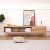 工厂直销全实木电视柜纯红橡木机柜地柜拉门玻璃北欧小户型组合