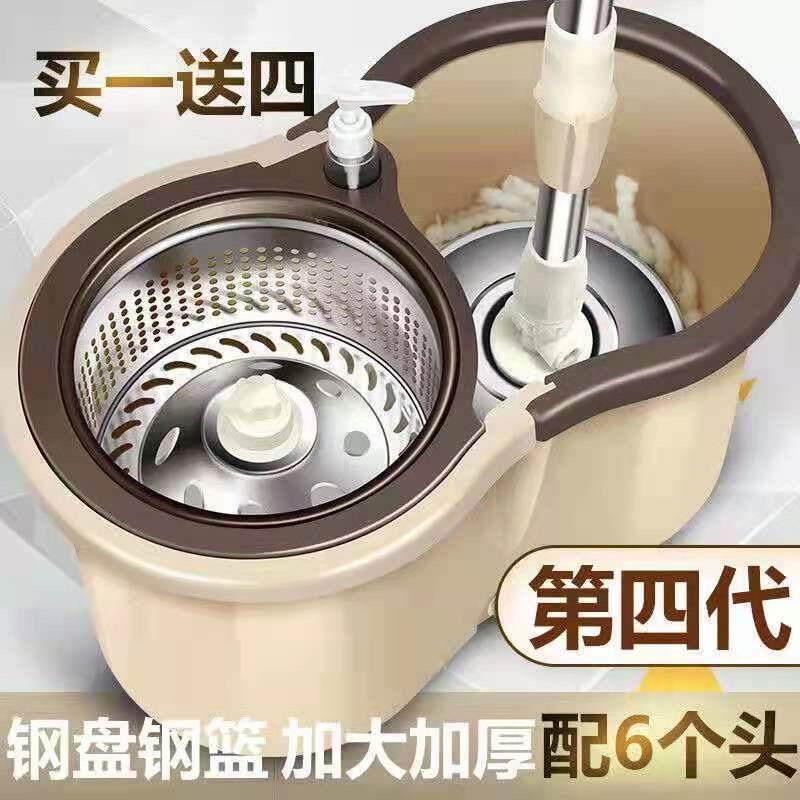 饭店拖布专用 餐厅 商用拖把桶单桶旋转拖把通用家用洗加厚大桶自