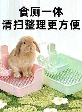 刺星球兔子挂碗奶糕食盆兔兔饭碗厕所食厕一体套餐耐用二合一