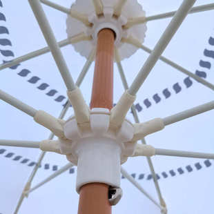 仿木户外纤维骨太阳伞 广告遮阳伞 奶白定造纯白商场装饰摆摊海滩