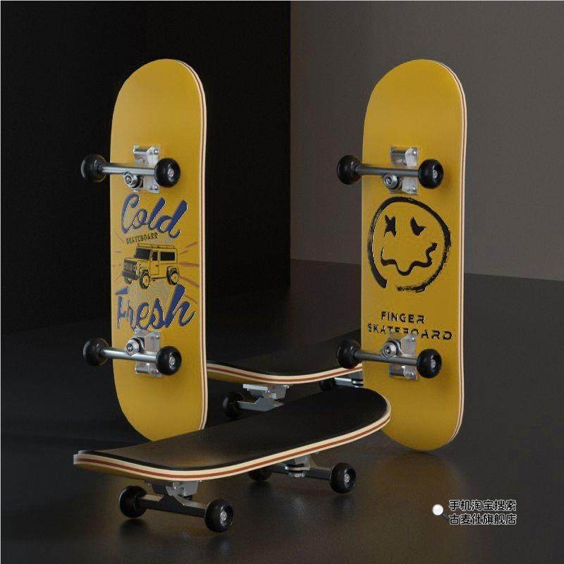 Креативные игрушки для детей 手指滑板专业版轴承轮五层枫木新手入门迷你指尖滑板摆件解压玩具 Gumahus