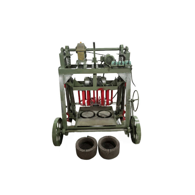 4-35大轮移动水泥小圆管砖免托板圆筒砌块制砖机模具半自动砖机
