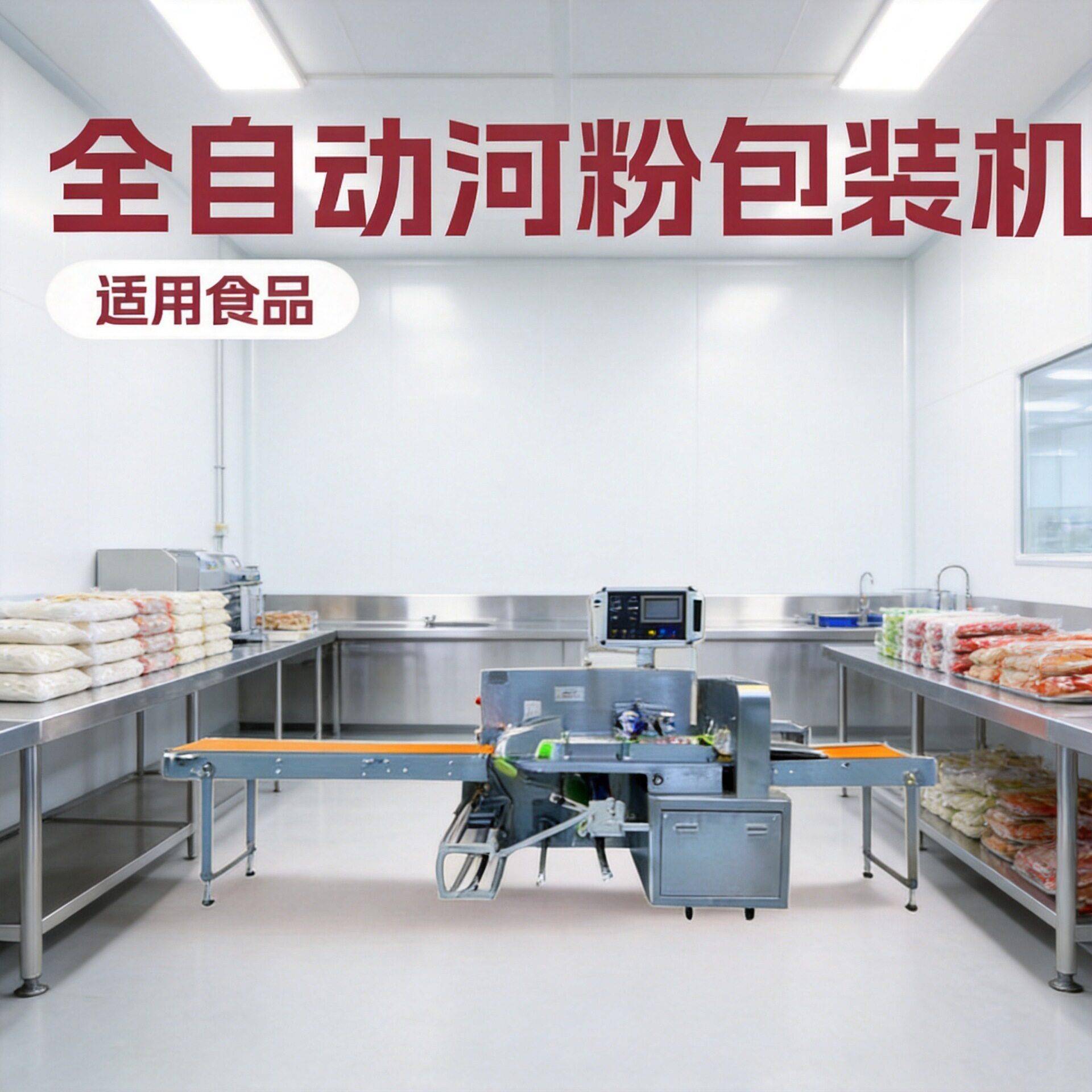 河粉包装机全自动粉条湿米线枕式包装机袋装生鲜米粉背封包装机