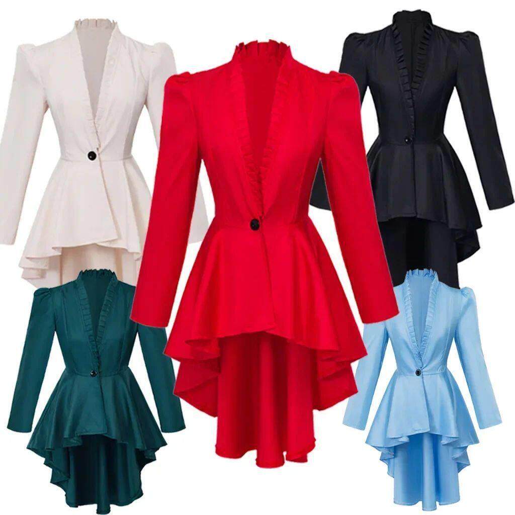 Medieval Victorian Dress Costume Women Tuxedo Tailcoat - 实物图