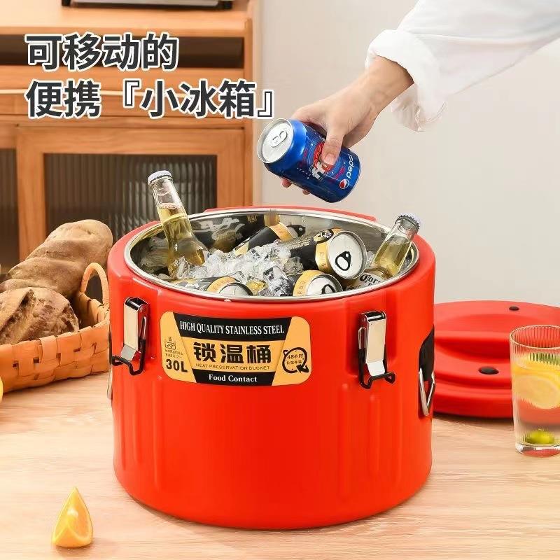 新款直销不锈钢保温桶商用大容量锁温奶茶桶饭桶食堂双层带水龙头