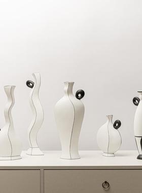 现代简黑色树脂线花31251551器几何摆条件约客厅板房售楼样处酒店