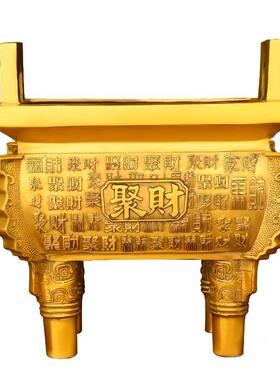 黄铜香炉四方鼎铜鼎摆件鼎盛千秋铜聚财鼎家居客厅公司办公室装饰