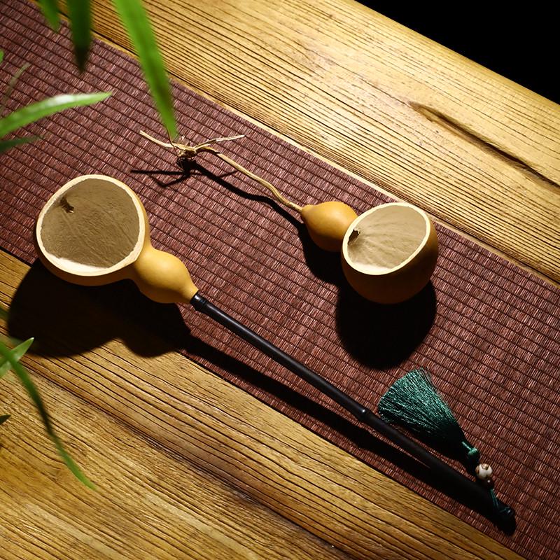 天然葫芦水勺小水瓢茶勺茶则匙荷铲功夫茶具零配件米面竹饭勺果盘