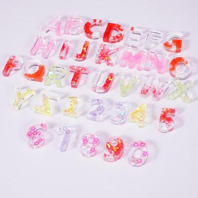 1Pcs Crystal Epoxy Resin Transparent Mold Large Alphabet/Sma