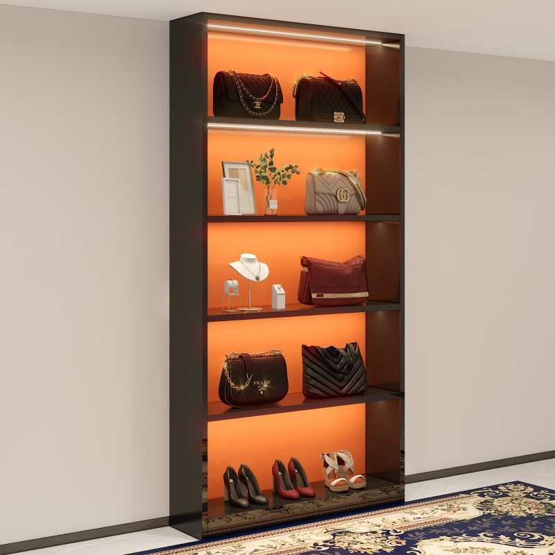 直播间展示柜转角烤漆陈列货柜形象柜衣服包包柜子鞋子展示架