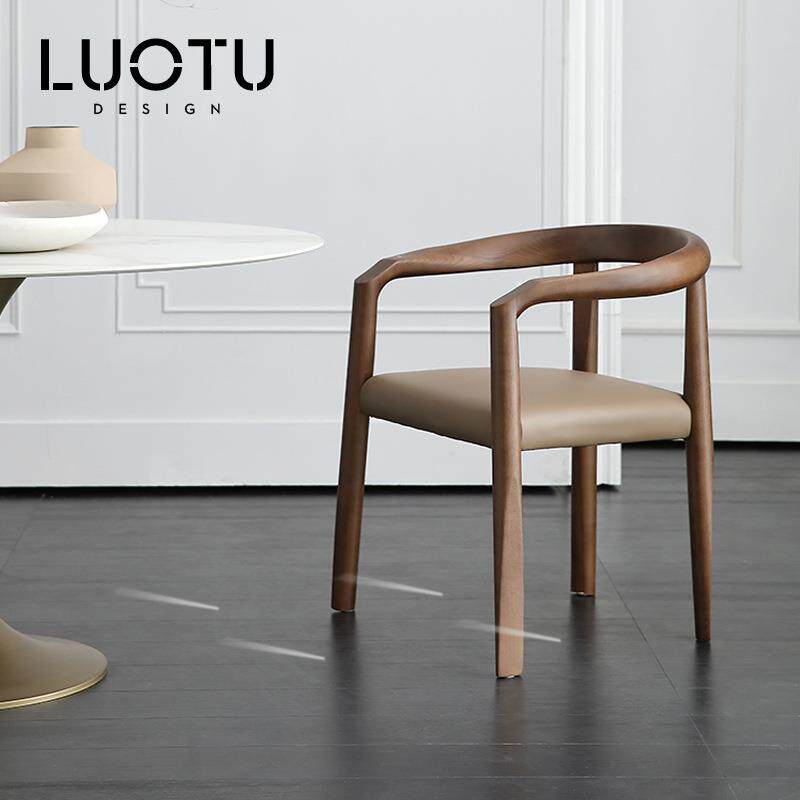 意大利实木餐椅设计师椅MHC.3 MISS带扶手酒店休闲洽谈椅书房椅子