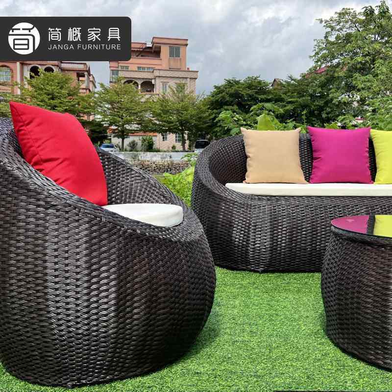 170户外休闲简约家庭院民宿工PE藤编沙发阳台小手型具藤户椅茶几,住宅家具,户外沙发,淘宝优惠券,粉丝福利购,淘宝优惠卷