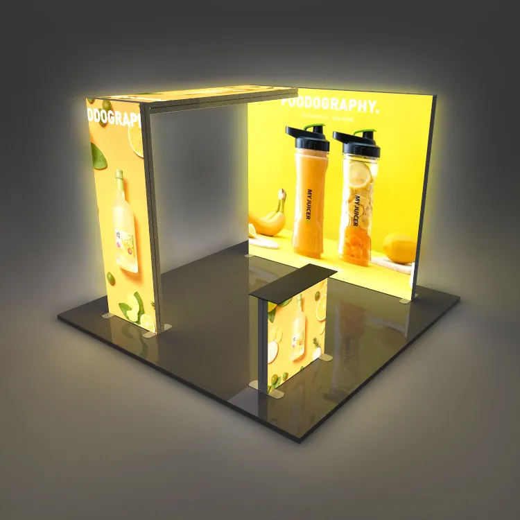 SEG灯箱便携式折叠外贸展会展台背景墙纺织布LED发光卡布参展灯箱