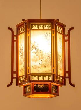 中式仿古灯笼吊灯实木古典宫灯屋檐走廊阳台茶楼餐厅户外装饰灯具