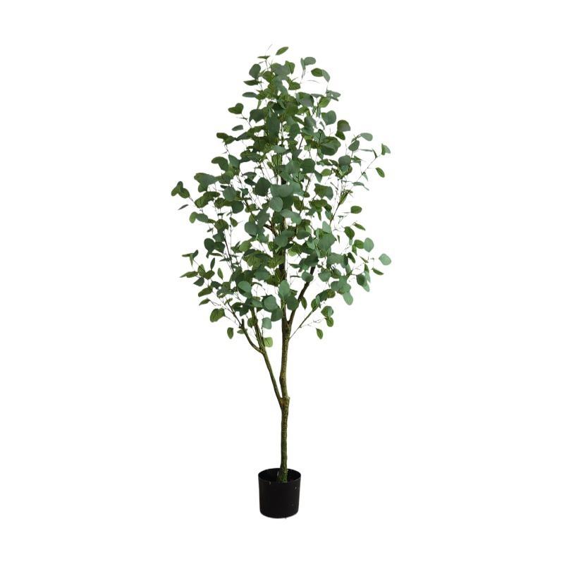 植物尤加利金钱树盆栽家居客厅盆景橱窗软装造景现货仿真尤加利