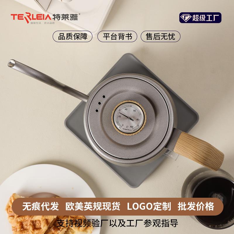 细长嘴电热家用烧水壶带温度表咖啡手冲热水壶电热水壶电咖啡壶